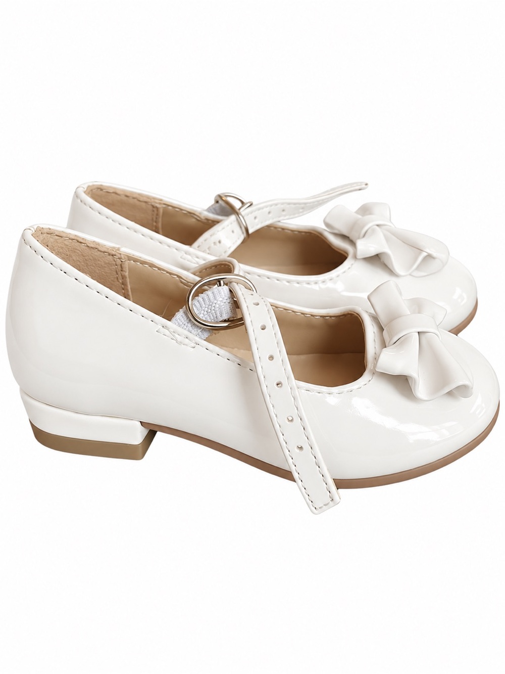 The Children's Place White Patent Girl's Mary Jane Dress Shoes with Bow